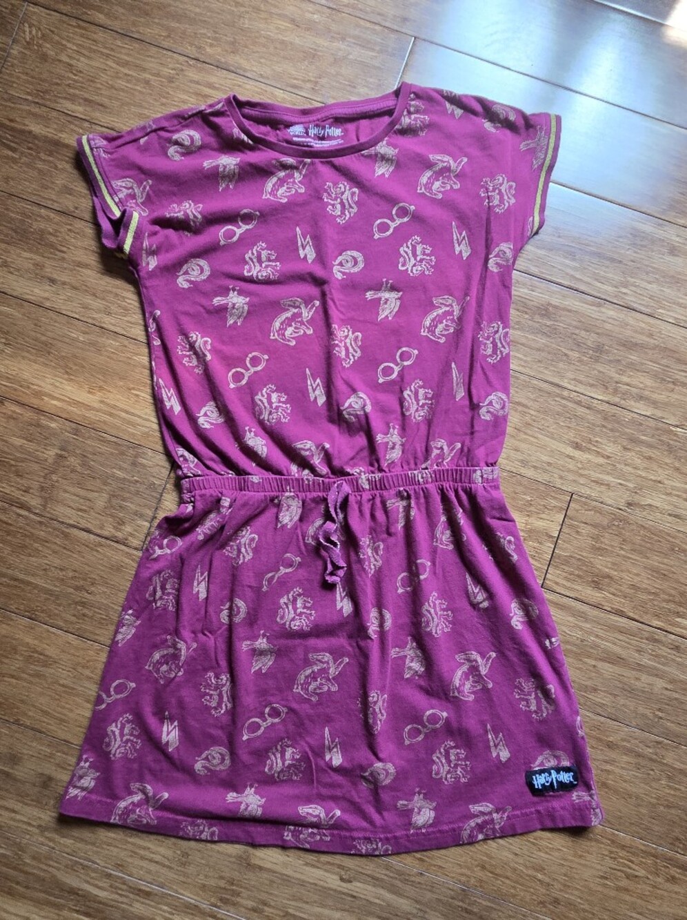 Harry Potter Wizarding World Gold Print Skater Dress Girls 11-12